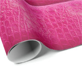 Papier Cadeau Peau de crocodile rose, texture cuir (Coin rond)