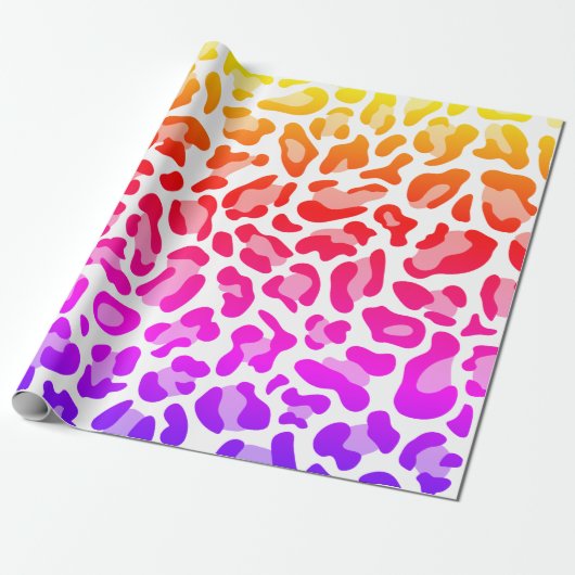 Papier Cadeau Peau léopard arc-en-ciel (Déroulé)