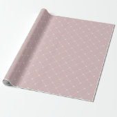 Papier Cadeau Peau rose Pastel Dentelle délicate Blanc Élégant (Déroulé)