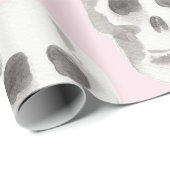 Papier Cadeau Peau rose pastel Halloween (Coin rond)