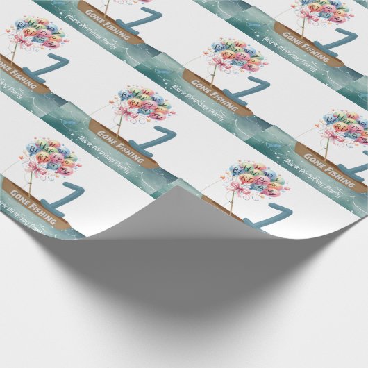 Papier Cadeau Pêche 1er anniversaire (Coin)