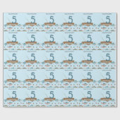 Papier Cadeau Pêche 5e anniversaire (Plat)