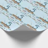 Papier Cadeau Pêche 5e anniversaire (Coin)