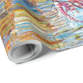 Papier Cadeau Pêche à fleurs, Van Gogh (Coin rond)