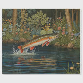 Papier Cadeau Pêche à la mouche rustique (Plat)