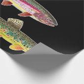 Papier Cadeau Pêche à la truite - Broyage, Brown, Arc en ciel (Coin)