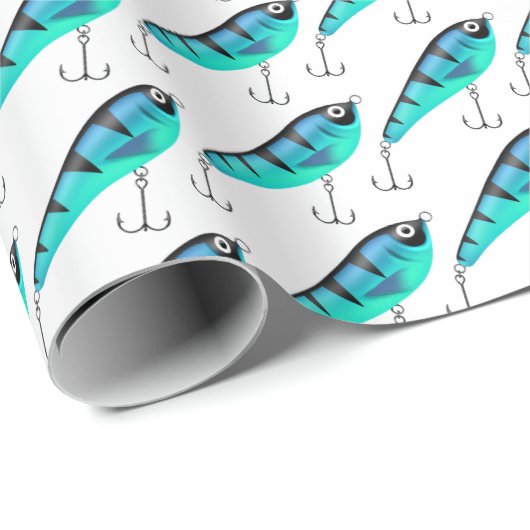 Papier Cadeau pêche à l'aqua (Coin rond)