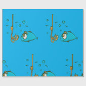 Papier Cadeau Pêche amusante (Plat)