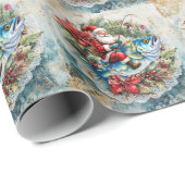 Papier Cadeau Pêche avec Noël du Père Noël (Coin rond)