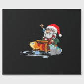 Papier Cadeau Pêche du Père Noël pendant Noël (Plat)