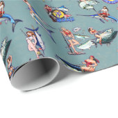 Papier Cadeau Pêche Épouse Les Filles (Coin rond)