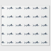 Papier Cadeau Pêche maritime profonde blanche de Marlin (Plat)