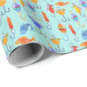 Papier Cadeau Pêche Motif pêche pêche pêche pêche pêche pêche pê (Coin rond)