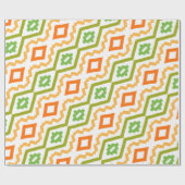 Papier Cadeau Pêche Orange Et Vert (Plat)