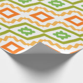 Papier Cadeau Pêche Orange Et Vert (Coin)