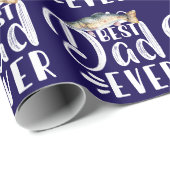 Papier Cadeau Pêche papa meilleur papa jamais (Coin rond)