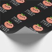 Papier Cadeau Pêche Pour Les Étoiles Drôle Fruit Pun Dark BG (Coin)