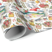 Papier Cadeau Pêche sac cadeau de Noël (Coin rond)