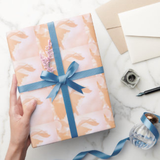 Papier Cadeau Pêcher Fuzz Abstrait Floral