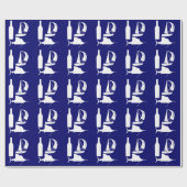 Papier Cadeau Pêcher la silhouette du marlin sur les pères bleus (Plat)