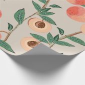 Papier Cadeau Pêcher les branches d'arbres avec des feuilles et  (Coin)