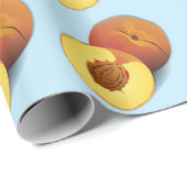 Papier Cadeau Pêches pour le mois de pêche (Coin rond)