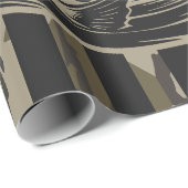 Papier Cadeau Pêcheur de basse Camo Drapeau Bottomland Camo (Coin rond)