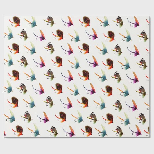 Papier Cadeau Pêcheur Mouche (Plat)