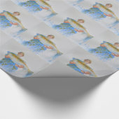 Papier Cadeau Pêcheur peinture d'aquarelle cadeau de pêche pour  (Coin)