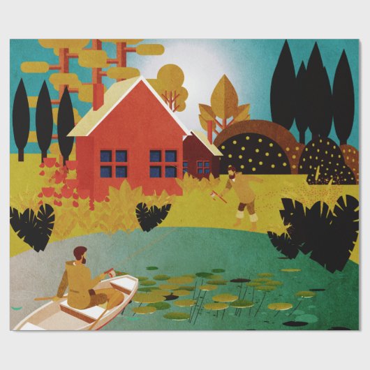 Papier Cadeau pêcheurs (Plat)