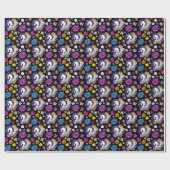 Papier Cadeau Pegasus Noir Floral (Plat)