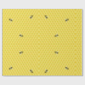 Papier Cadeau Peigne de miel Trois abeilles (Plat)