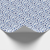 Papier Cadeau Peint À La Main, Aquarelle Bleue Taches. (Coin)