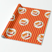 Papier Cadeau Peint à la main Automne Adorable fille (Déroulé)