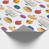 Papier Cadeau Peint à la main, joli motif Hannukah (Coin)
