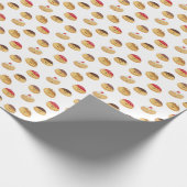 Papier Cadeau Peint à la main, mignon Hannukah doughnut motif Wr (Coin)