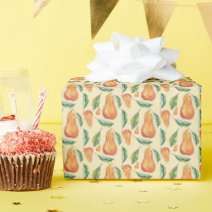Papier Cadeau Peinture à la main Motif en couleur blanche
