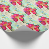 Papier Cadeau Peinture à l'aquarelle de fraise rose (Coin)