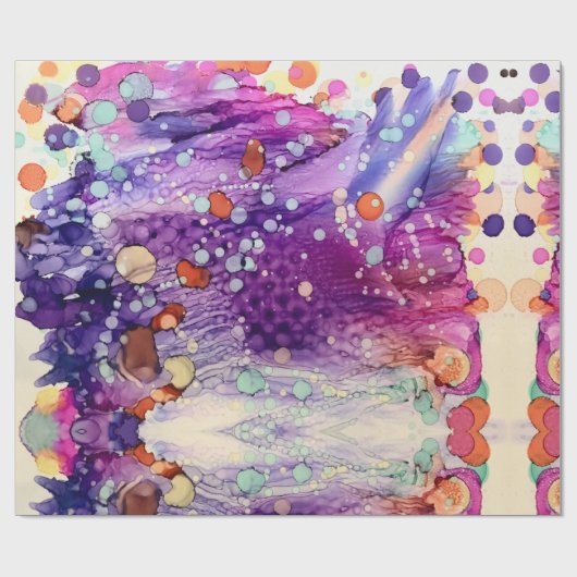 Papier Cadeau Peinture à l'encre d'alcool pourpre (Plat)