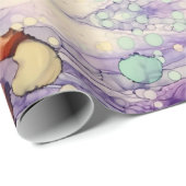 Papier Cadeau Peinture à l'encre d'alcool pourpre (Coin rond)