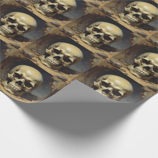 Papier Cadeau Peinture à l'huile de crâne Style peinture illustr (Coin)