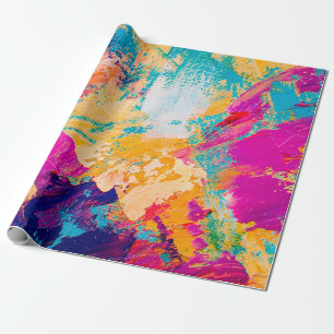 Papier Cadeau Peinture à l'huile dessinée à la main. arrière - p