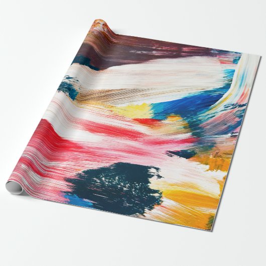 Papier Cadeau Peinture à l'huile dessinée à la main. arrière - p (Déroulé)
