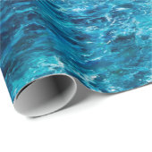 Papier Cadeau peinture à l'huile montrant les vagues de l'océan (Coin rond)