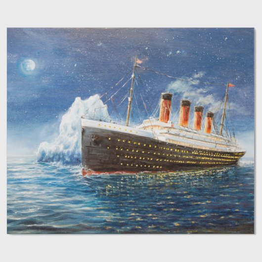 Papier Cadeau peinture à l'huile sur Titanic et iceberg dans l' (Plat)