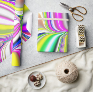 Papier Cadeau peinture Abstraite art moderne effet 3d dans neon 