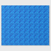 Papier Cadeau Peinture Abstraite Bleue (Plat)