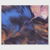 PAPIER CADEAU PEINTURE ABSTRAITE BLEUE ET BLANCHE (Plat)