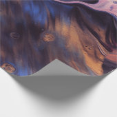 PAPIER CADEAU PEINTURE ABSTRAITE BLEUE ET BLANCHE (Coin)