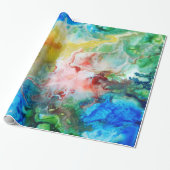 Papier Cadeau Peinture abstraite colorée de galaxie (Déroulé)